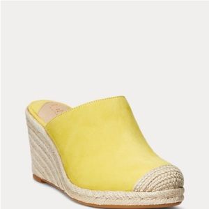 Lauren Ralph Lauren Pennie Suede Espadrille Wedge Shoe Size 7.5 NWT